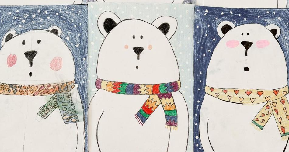Eisbären im Winter